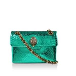 Kurt Geiger Mini Kensington Leather Snake Green Shoulder Bag